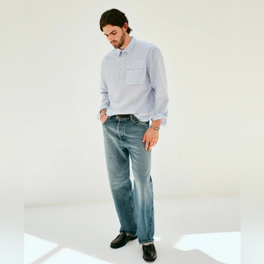 NWT ALEX MILL Men's Relaxed Straight 5 Pocket Antique Indigo Wash Jeans Size 35